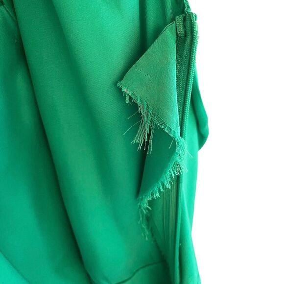 GREYLIN Silk Sleeveless Faux Wrap Mini Dress Green M - Picture 11 of 12